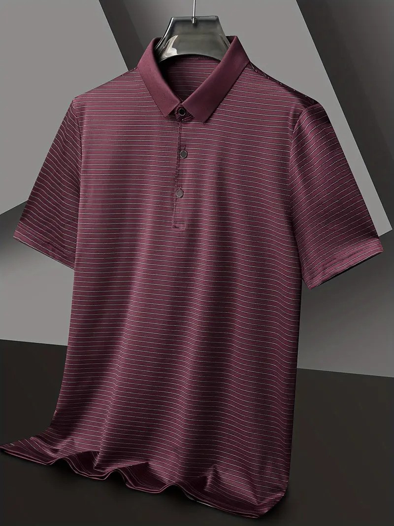 Picture of City Boy Stripe Pattern Short Sleeve New Premium China Polo Shirt-Maroon