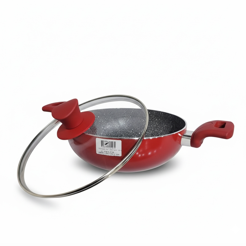 Picture of Non Stick Wok 24cm With Lid Red Color - ONW24R