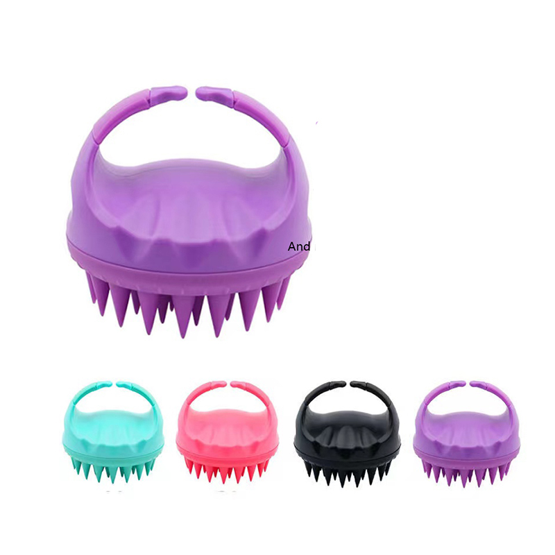 Picture of Silicone Head Body Scalp Massage Brush Comb Bath Shampoo Washing Brush Color Random