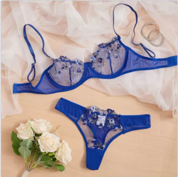 Picture of Khapsu Premium Quality Premium Quality Flower Transparent Lace style women bra and panty set