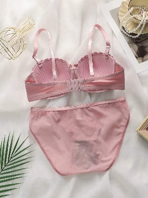 Picture of Khapsu Premium Quality Women's Lace pushup wired Bra Panty Set