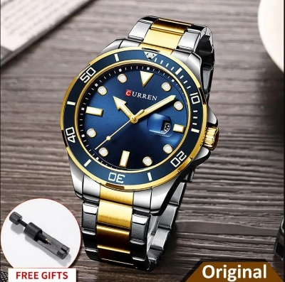 Picture of CURREN 8388 NEW Fashion Business Watches for Man Quartz Stainless Steel Wristwatch Simple Male Clock -SILVER GREEN