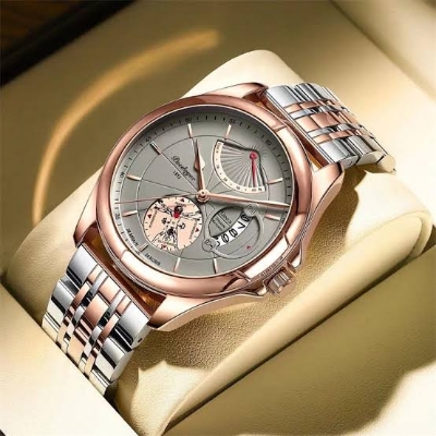 Picture of POEDAGAR 802 Luxury Brand Casual Silver Rose Gold Men Watch Waterproof Date Full Stainless Steel Quartz Men's Watch Business Gift