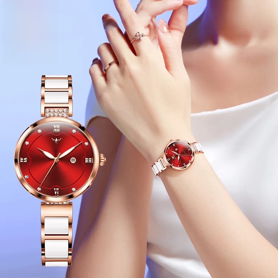 Picture of Olevs 5589 Fashion Quartz Round-dial Ceramic Analog Watch for Women