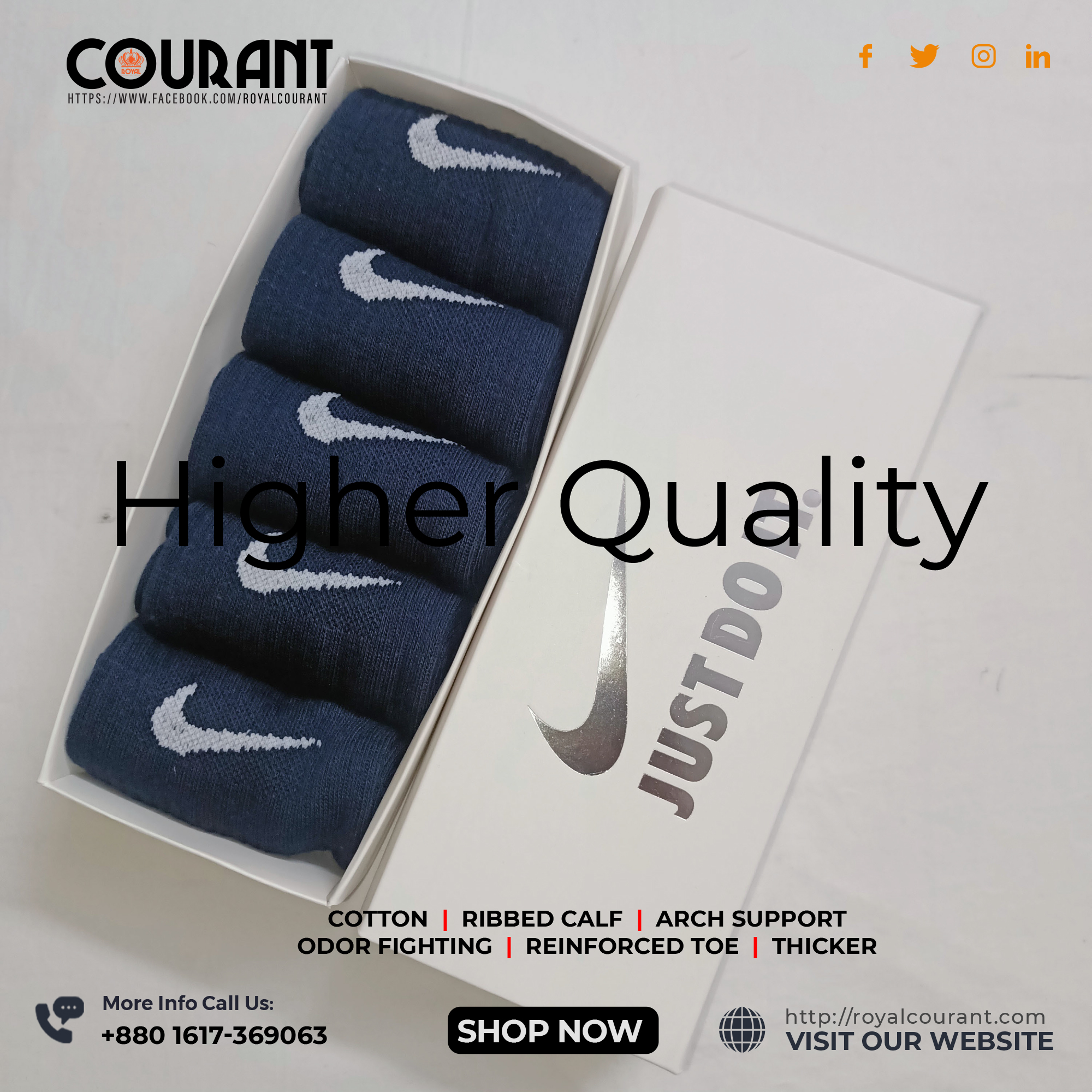 Picture of Dri-Fit Everyday Plus Quarter Socks - Premium Quality for Ultimate Comfort and Style