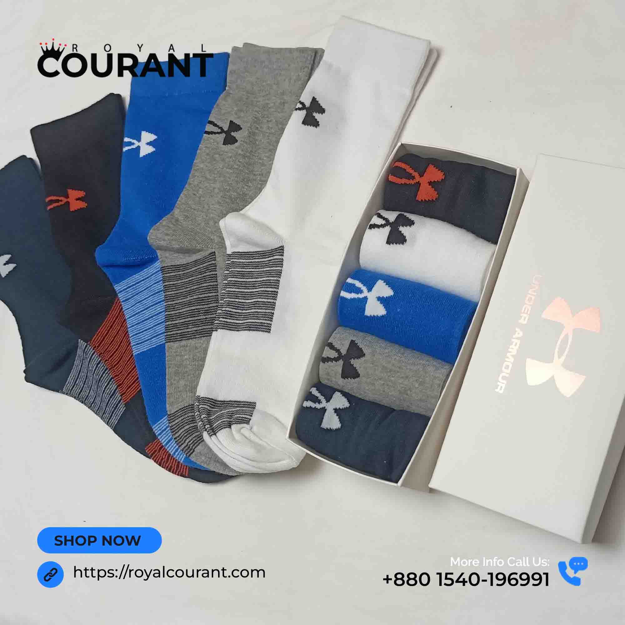 Picture of Premium Quality Men's Cotton Crew Socks Gift Box - 5 Pair Socks Box