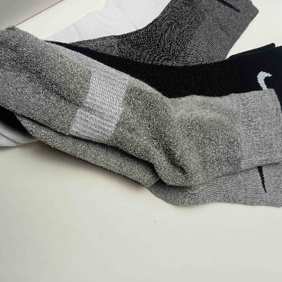 Picture of Superior Quality Footbed Terry Socks - Attractive 4 Colors Pair - Experience Comfort with Ribbed Cotton Crew Socks