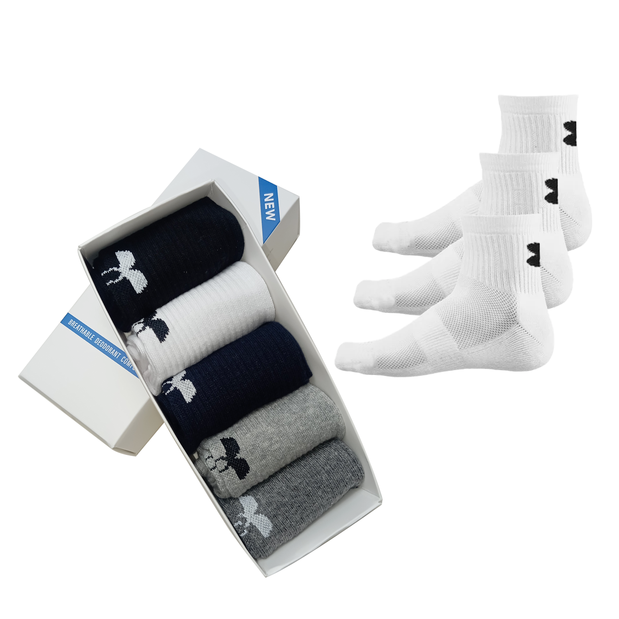 Picture of 5 Pair Performance Tech Cotton Quarter Trainer Socks -FOR ANY ACTIVITY
