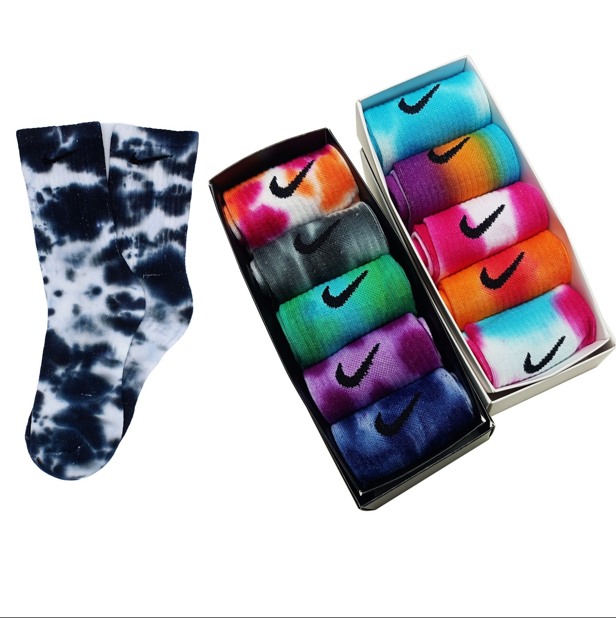 Picture of Custom Dyed Socks Unisex- 5 Pair- Unique Hand Dye Socks