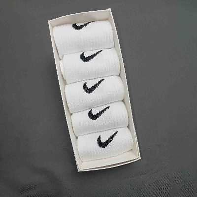Picture of Swoosh logo Solid white Socks - Cotton | Sweat Absorption | Quarter Length | Unisex | Free Size Socks