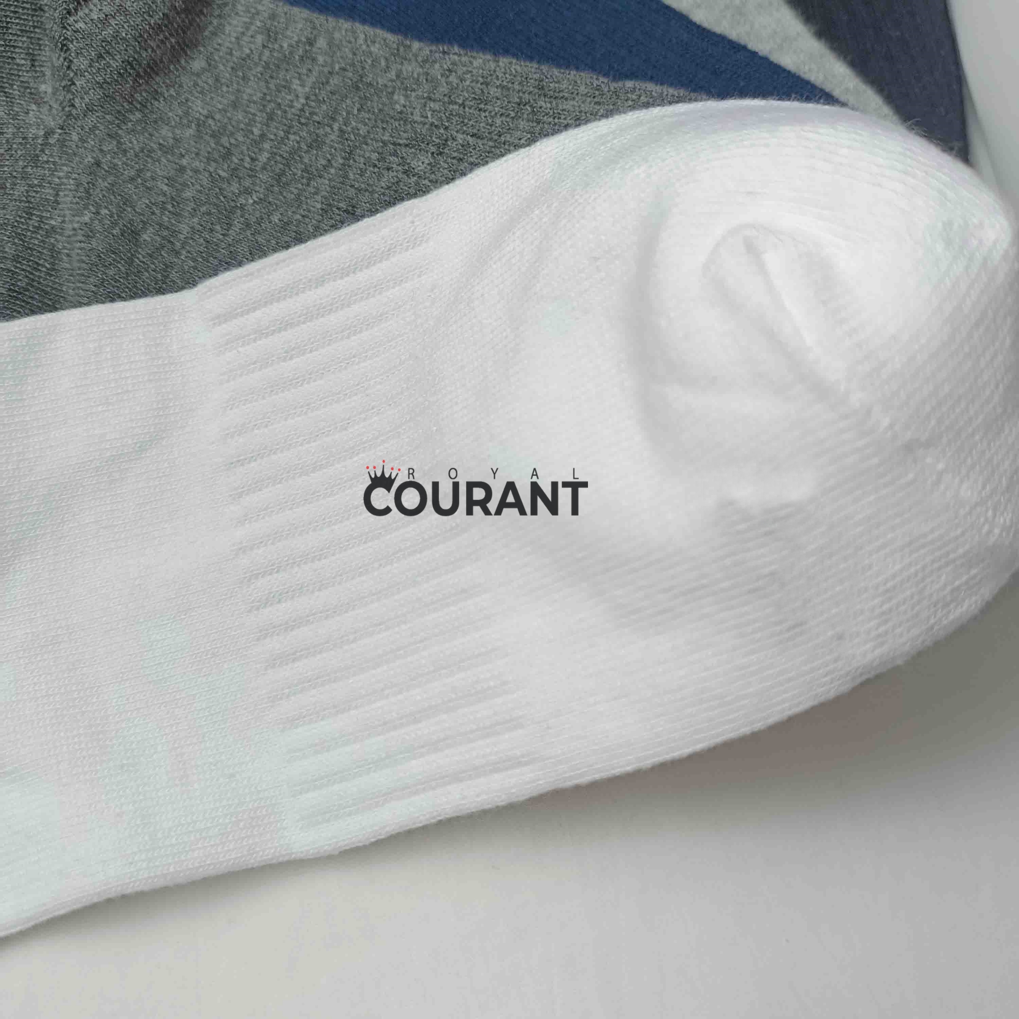 Picture of Swoosh logo Solid white Socks - Cotton | Sweat Absorption | Quarter Length | Unisex | Free Size Socks