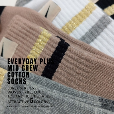 Picture of Everyday Plus Mid crew cotton Socks- Lurex Stripe - Luxury | Unisex | 5 pair | SPECIAL EDITION