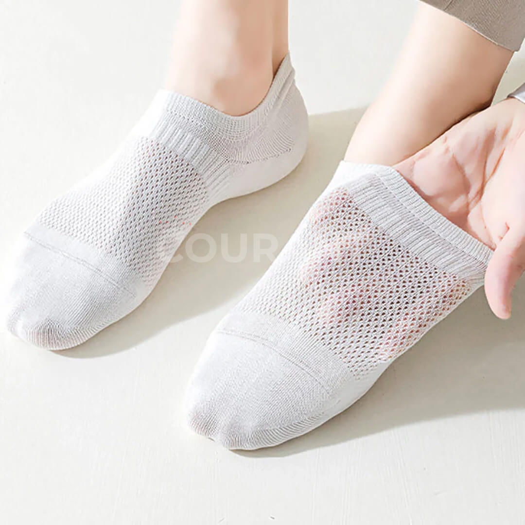 Picture of Casual Solid Mesh No Show Cotton Socks for men and women 5 Pairs - Summer Style