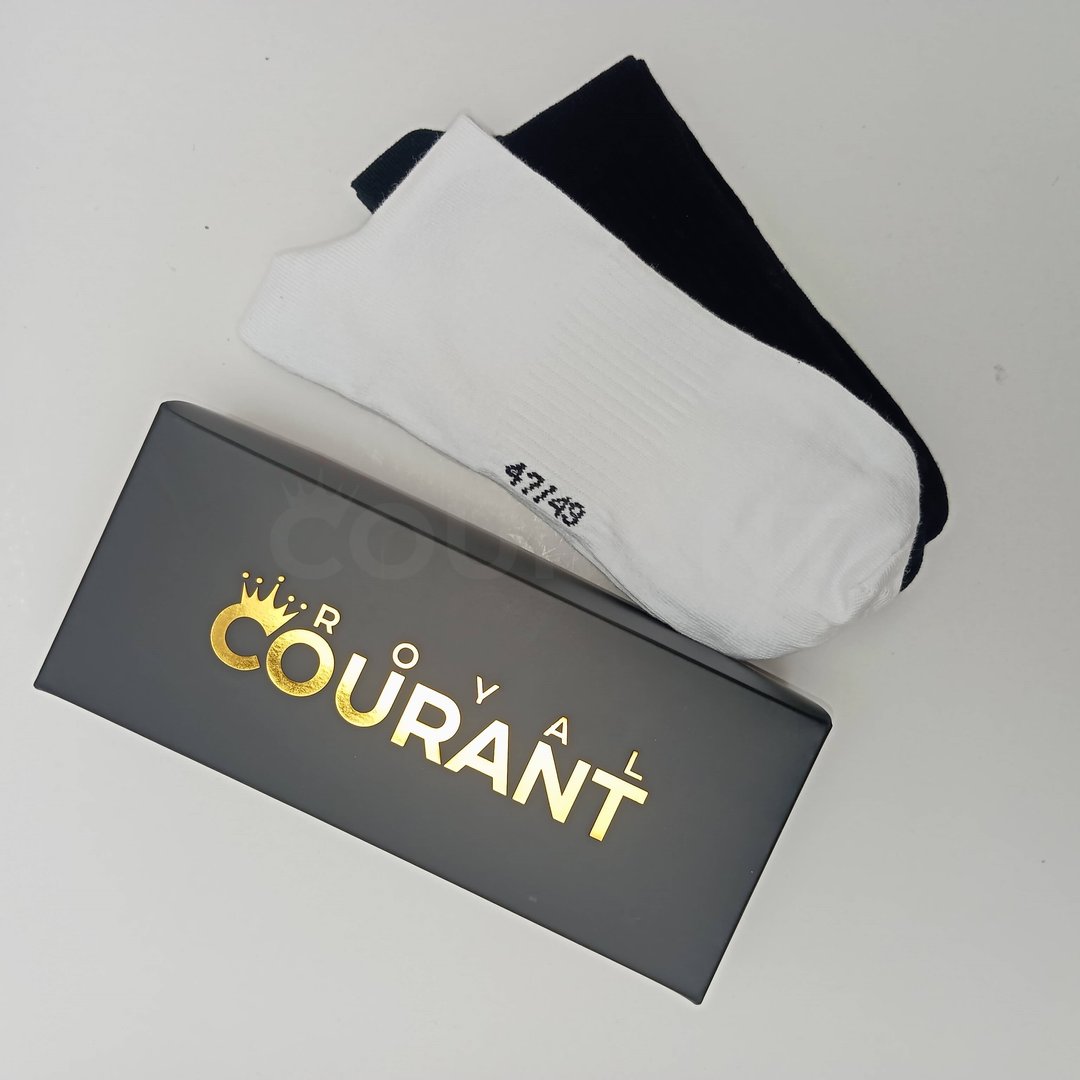 Picture of Men Extra Wide BIG Foot Cotton Socks 4 Pair - High Quality- Black & White