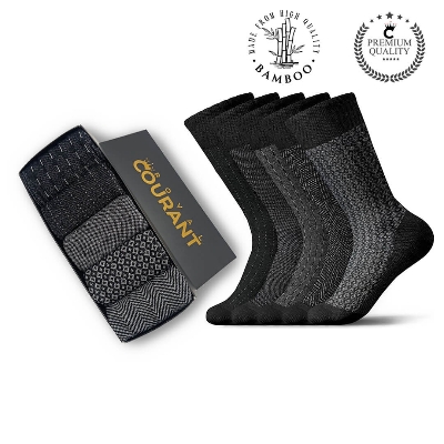 Picture of Luxury Men’s Jacquard Patterned Dress Socks – High Quality Bamboo Rayon - 5 Pairs Socks
