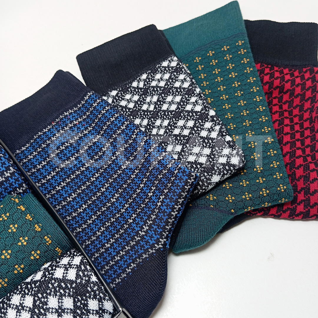 Picture of Luxury Dress Socks Eye-catching jacquard design 4 pair pack