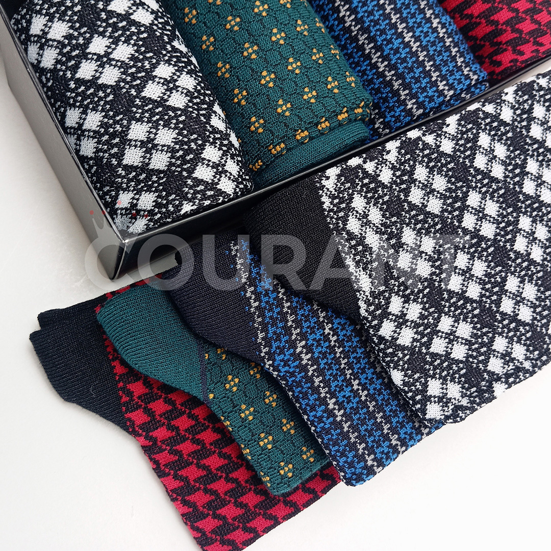Picture of Luxury Dress Socks Eye-catching jacquard design 4 pair pack