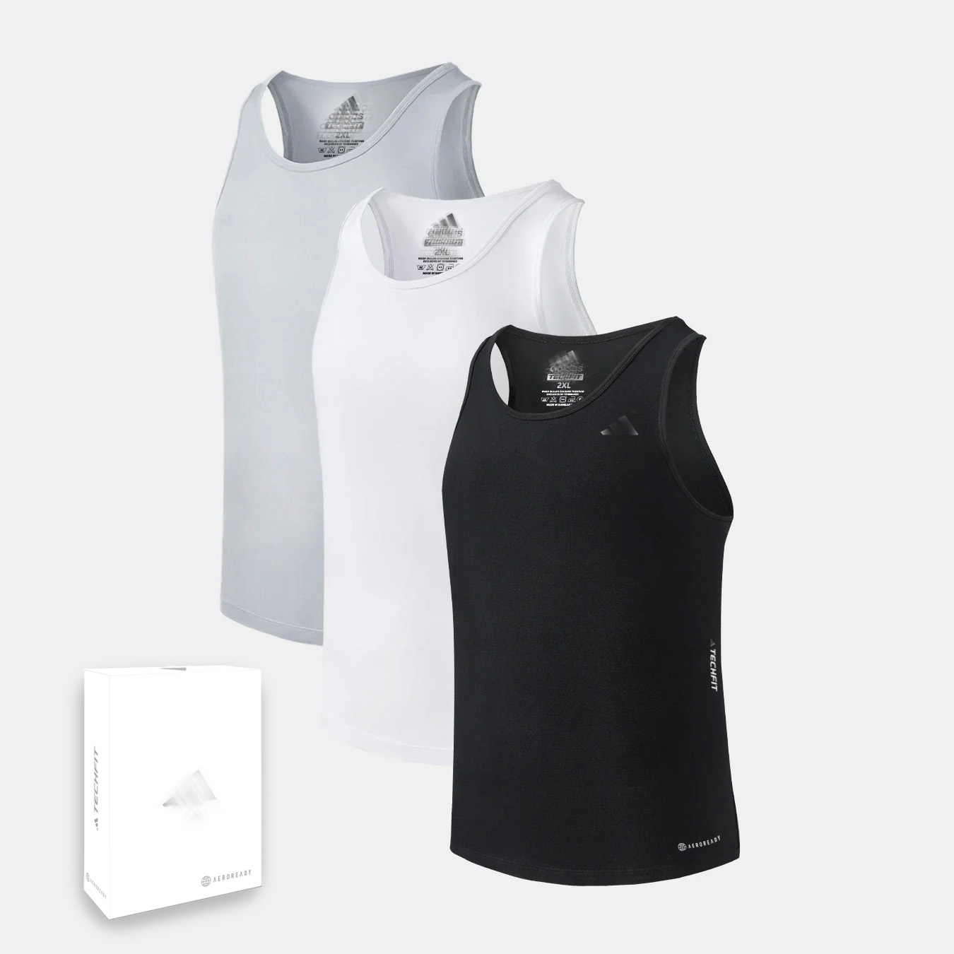 Picture of Techfit Athletic Performance Ribbed Cotton Vest -3 pack