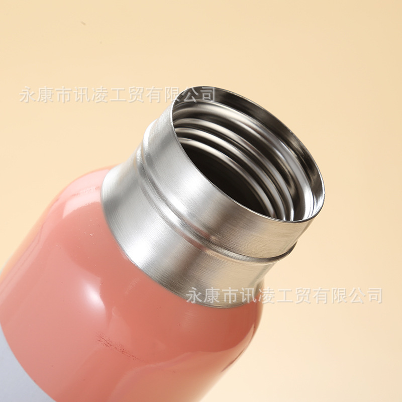Picture of New Simple 304 Stainless Steel Thermos Cup Double-Layer Vacuum Tea Cup One Cup Three Lid Macaron Gift Cup