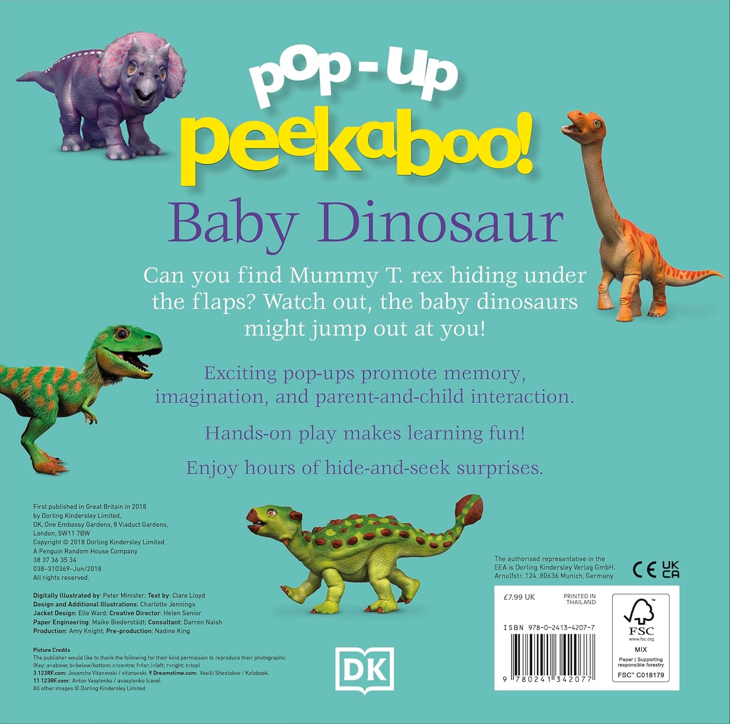 Picture of Pop-Up Peekaboo! Baby Dinosaur Board book