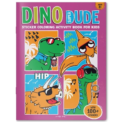 Picture of Dino Super Dude Sticker Coloring Book For Kids Paperback