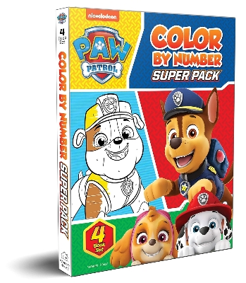 Picture of Paw Patrol Color By Number Super Pack : Set Of 4 Coloring Books For Kids Board book