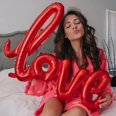 Love Cursive Foil Balloon – 40 Inch Big Size Love Alphabets Letters Foil Balloon for Wedding, Birthday, Anniversary, Valentine’s Day & Romantic Party Decor– (Pack of 1 Set)