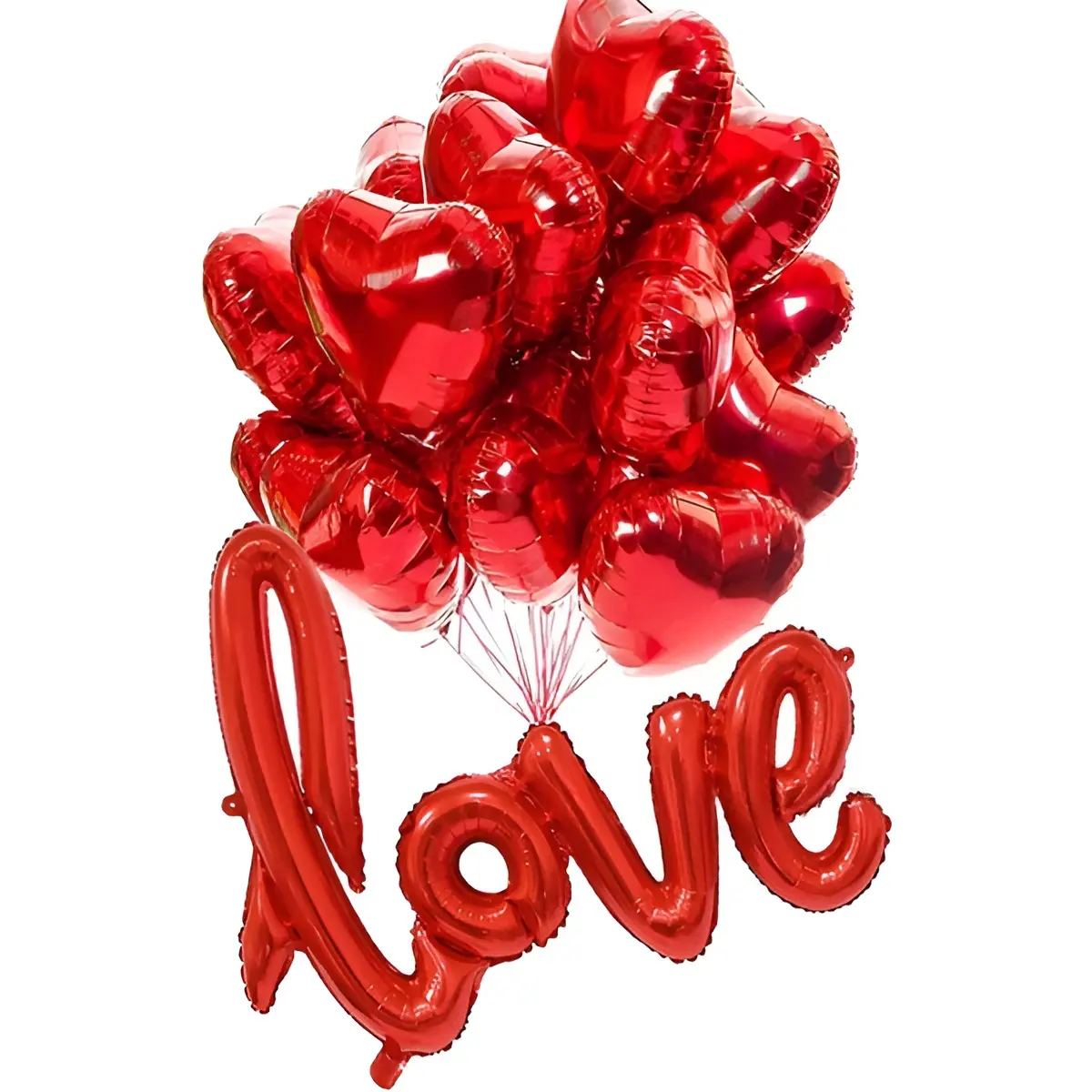 Love Cursive Foil Balloon – 40 Inch Big Size Love Alphabets Letters Foil Balloon for Wedding, Birthday, Anniversary, Valentine’s Day & Romantic Party Decor– (Pack of 1 Set)