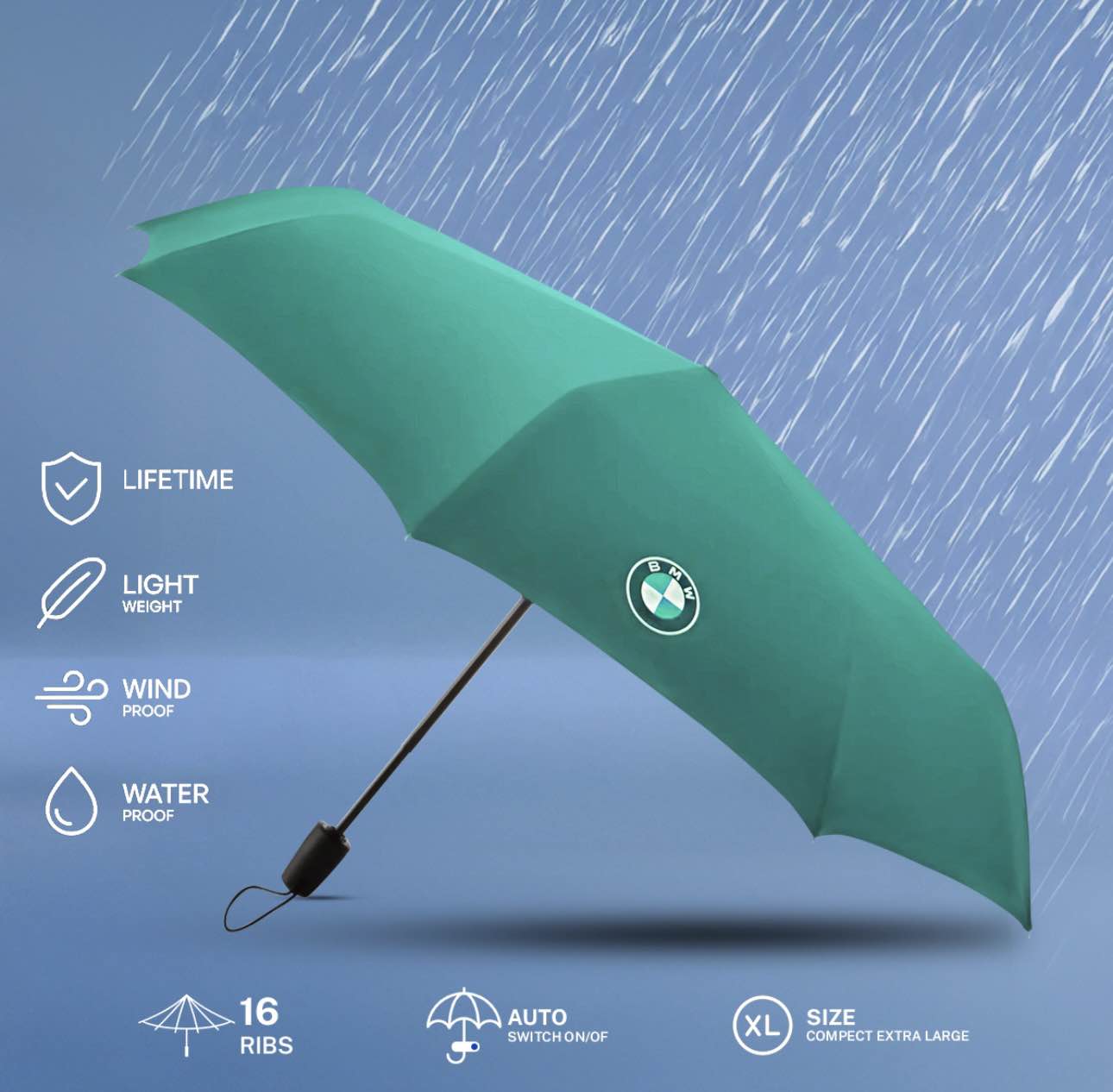 Picture of Bmw Umbrella 12 Ribs auto close | BMW automatic Umbrella  12 shik | BMW 12K Umbrella windproof