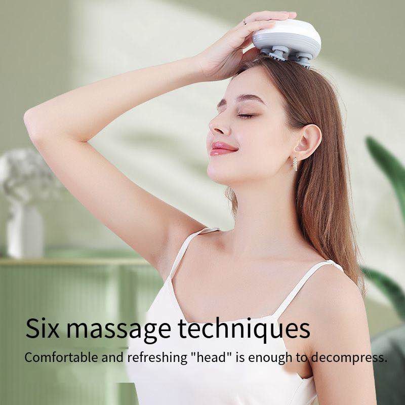 Picture of Rechargeable Cordless Head Massager. 4-Claw Nodes stimulate blood circulation for Hair Growth. Waterproof, Deep Scalp Cleanse & Relaxation!