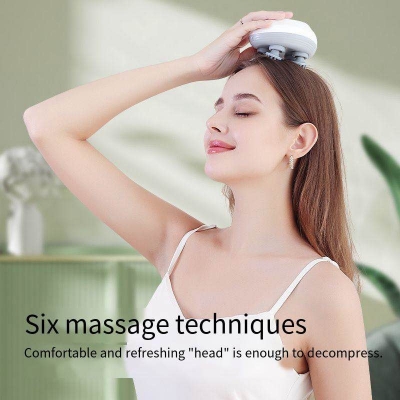 Picture of Rechargeable Cordless Head Massager. 4-Claw Nodes stimulate blood circulation for Hair Growth. Waterproof, Deep Scalp Cleanse & Relaxation!