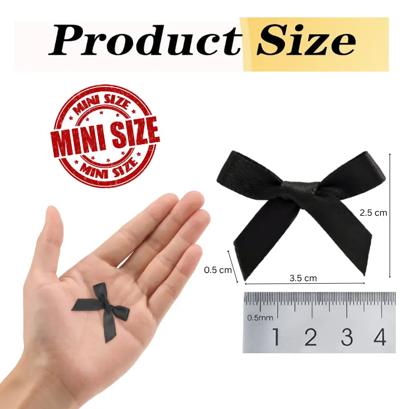 Mini Satin Ribbon Bows- Decorative Small Ribbon Tiny Bows for Gift Wrapping, Scrapbooking, and DYI Crafting (Pack of 20 Pcs)