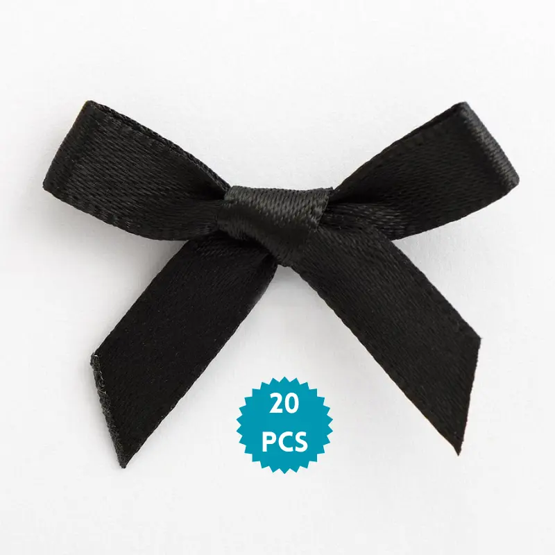 Mini Satin Ribbon Bows- Decorative Small Ribbon Tiny Bows for Gift Wrapping, Scrapbooking, and DYI Crafting (Pack of 20 Pcs)