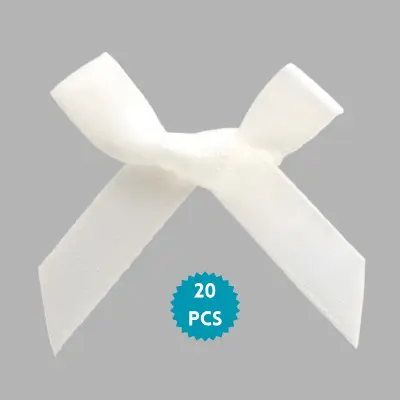 Mini Satin Ribbon Bows- Decorative Small Ribbon Tiny Bows for Gift Wrapping, Scrapbooking, and DYI Crafting (Pack of 20 Pcs)