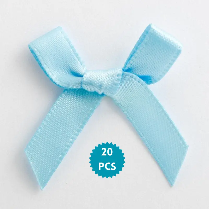 Mini Satin Ribbon Bows- Decorative Small Ribbon Tiny Bows for Gift Wrapping, Scrapbooking, and DYI Crafting (Pack of 20 Pcs)