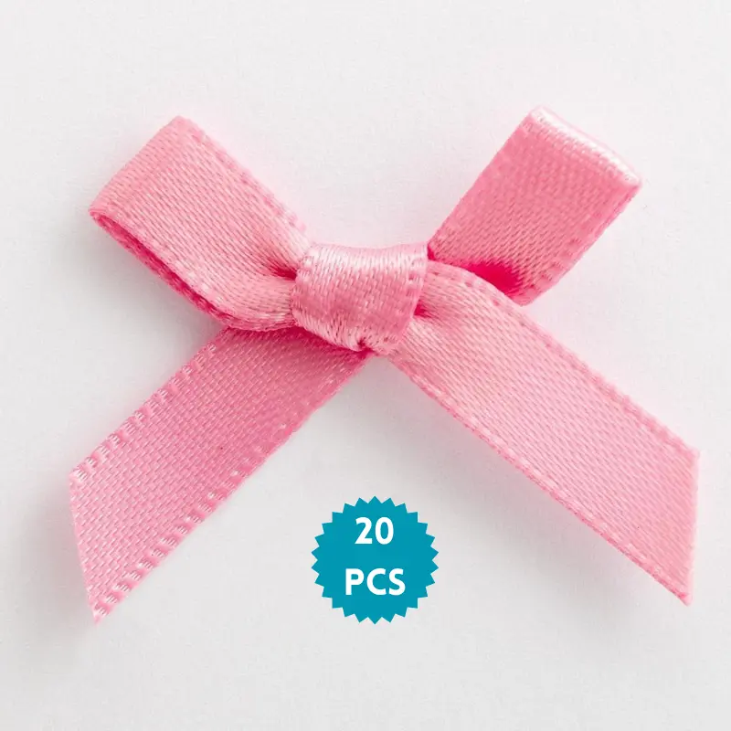 Mini Satin Ribbon Bows- Decorative Small Ribbon Tiny Bows for Gift Wrapping, Scrapbooking, and DYI Crafting (Pack of 20 Pcs)