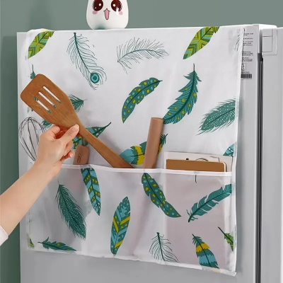 Picture of Refrigerator Dust Cover with Storage Bag Washable Printing Multi-purpose Household