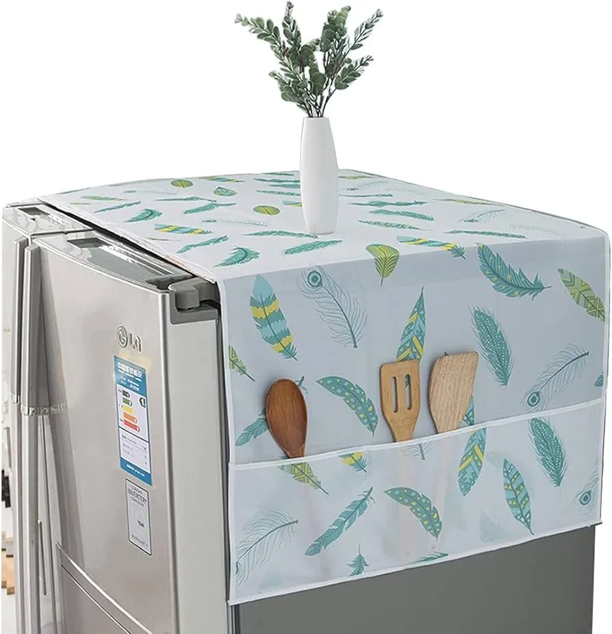 Picture of Refrigerator Dust Cover with Storage Bag Washable Printing Multi-purpose Household
