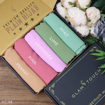 Picture of Plain Hijab Combo Set - Premium Quality (80X30) Full Coverage Diamond Georgette Plain Hijab