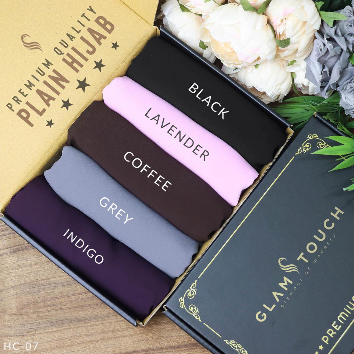 Picture of Plain Hijab Combo Set - Premium Quality (80X30) Full Coverage Diamond Georgette Plain Hijab