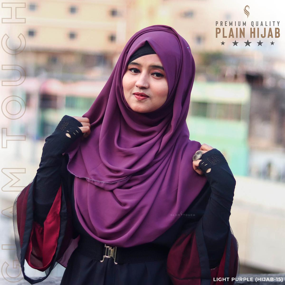 Picture of Glam Touch - Premium Quality Full Coverage (80x30) Diamond Georgette Hijab