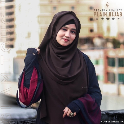 Picture of Glam Touch - Premium Quality Full Coverage (80x30) Diamond Georgette Hijab