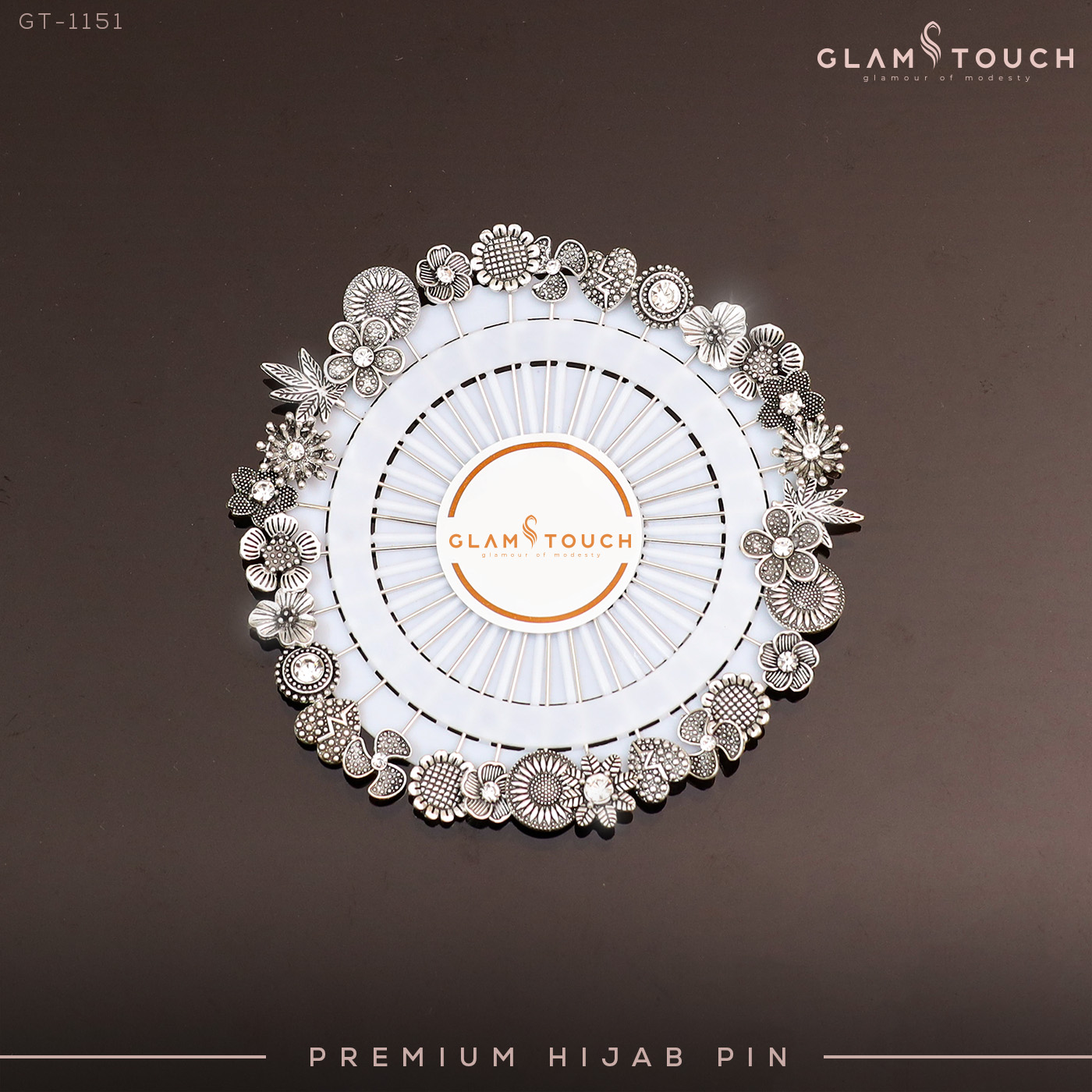 Picture of Metal & Rhinestone Hijab Pin - 30 Pieces Set