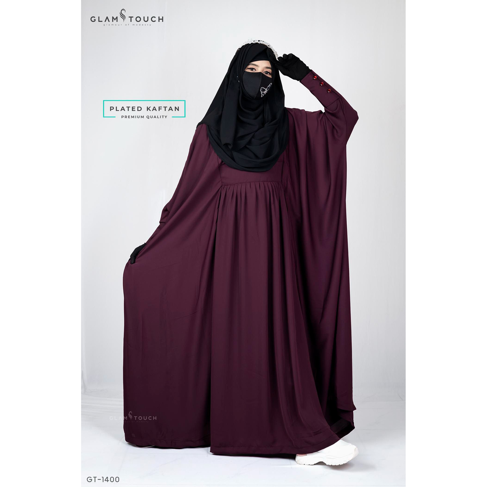 Picture of Glam Touch Premium Pleated Kaftan Abaya