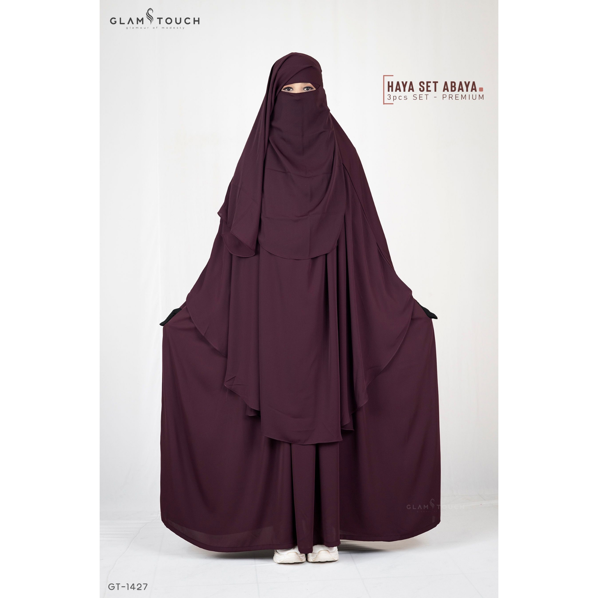 Picture of Glam Touch- Haya 3 Part Premium Set Abaya