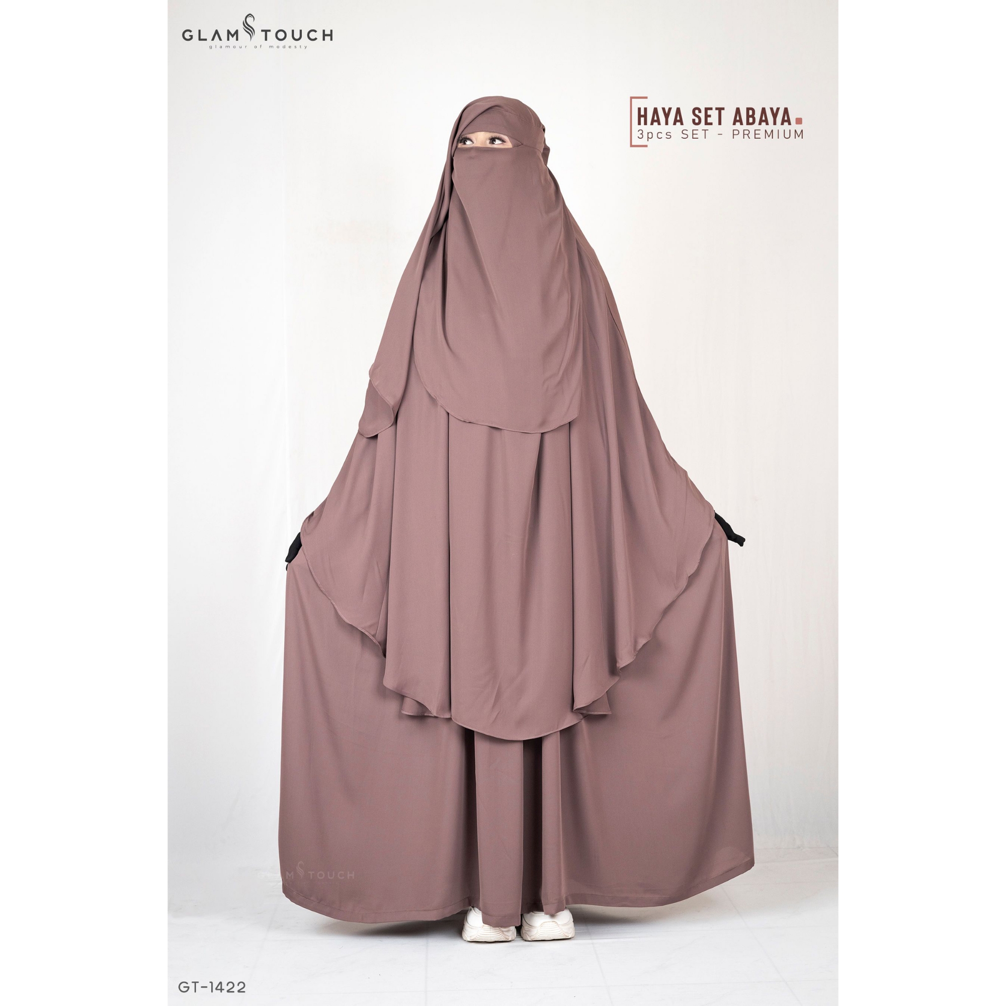 Picture of Glam Touch- Haya 3 Part Premium Set Abaya