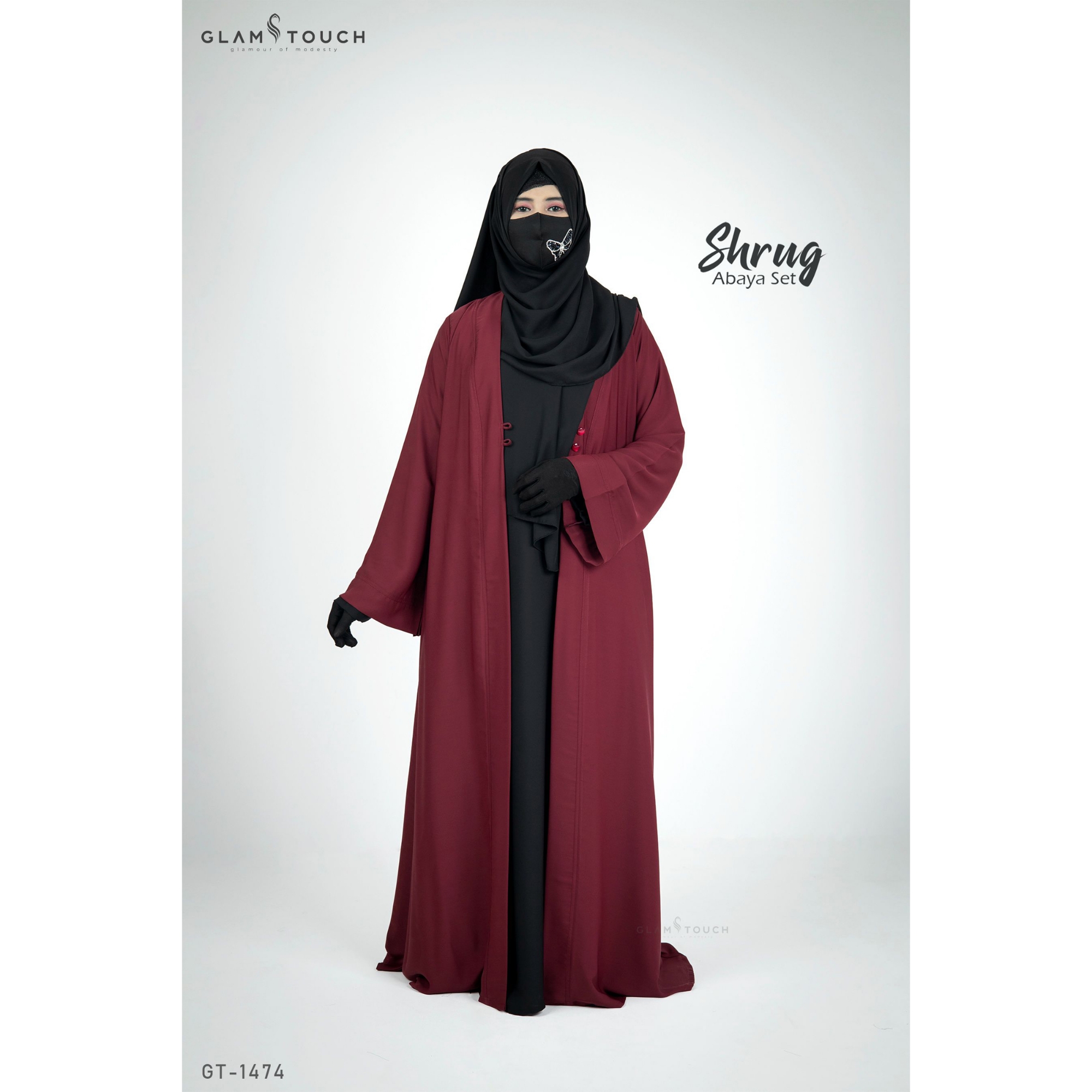 Picture of Glam Touch Premium Shrug Abaya 3 Part Set