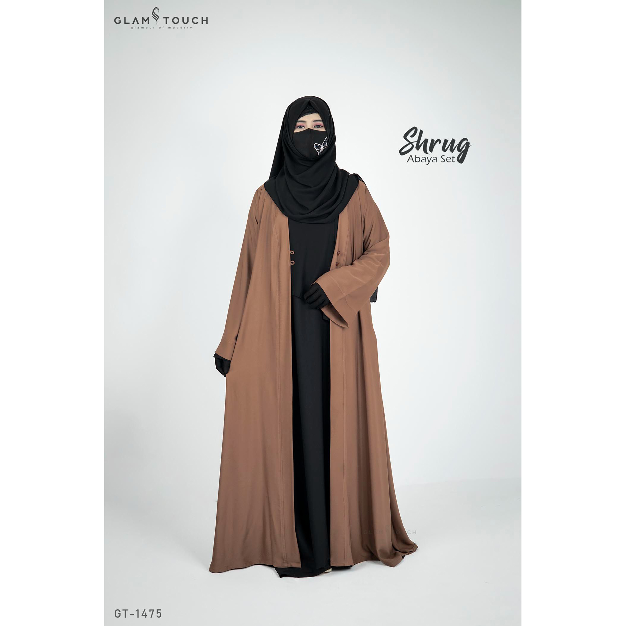 Picture of Glam Touch Premium Shrug Abaya 3 Part Set