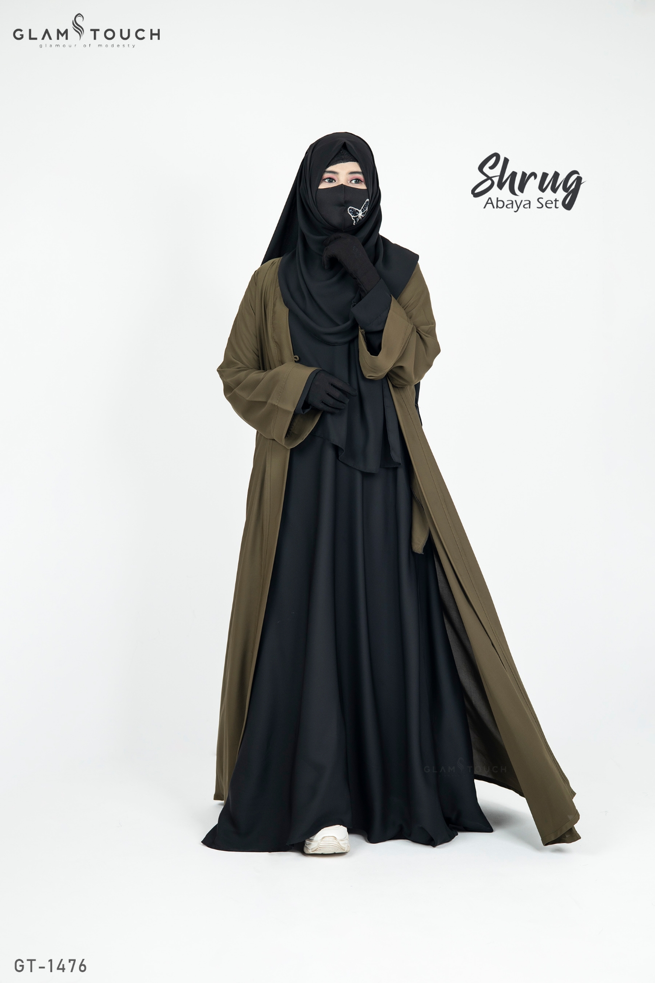 Picture of Glam Touch Premium Shrug Abaya 3 Part Set