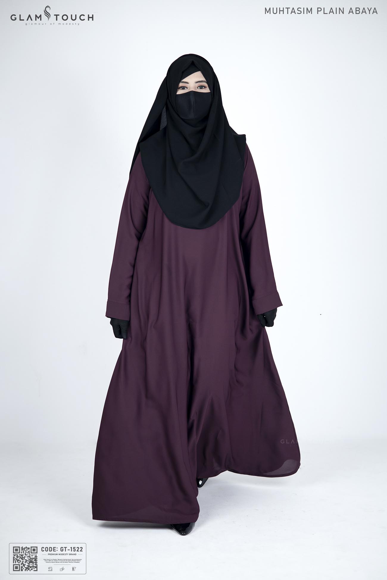 Picture of Glam Touch Premium Muhtasim Regular Plain Abaya